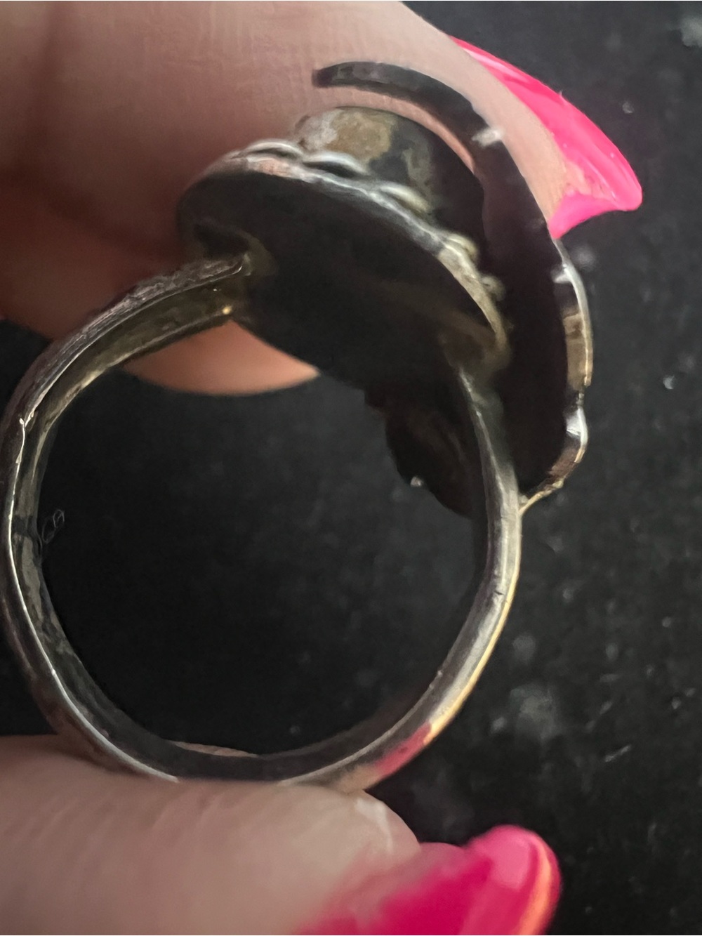 925 STERLING SILVER NATIVE TURQUOISE RING.  VINTAGE - Picture 7 of 10